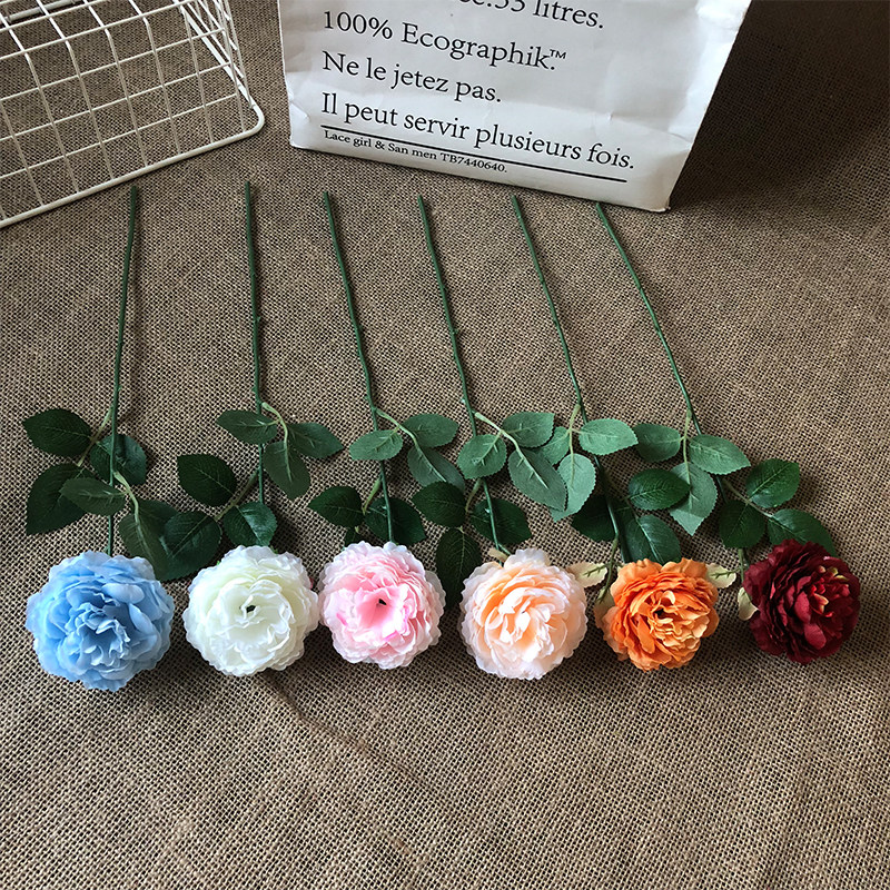 Ocean peony simulation flower wedding road leading flower row decoration flower arrangement single branch corset bouquet of bouquet and floral floral material