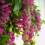 Имитация цветов глицинии, потолочные цветочные веревки из ротанга, висячие цветы из виноградной лозы, декоративные цветы, пластиковые растения, блокировка труб кондиционирования воздуха