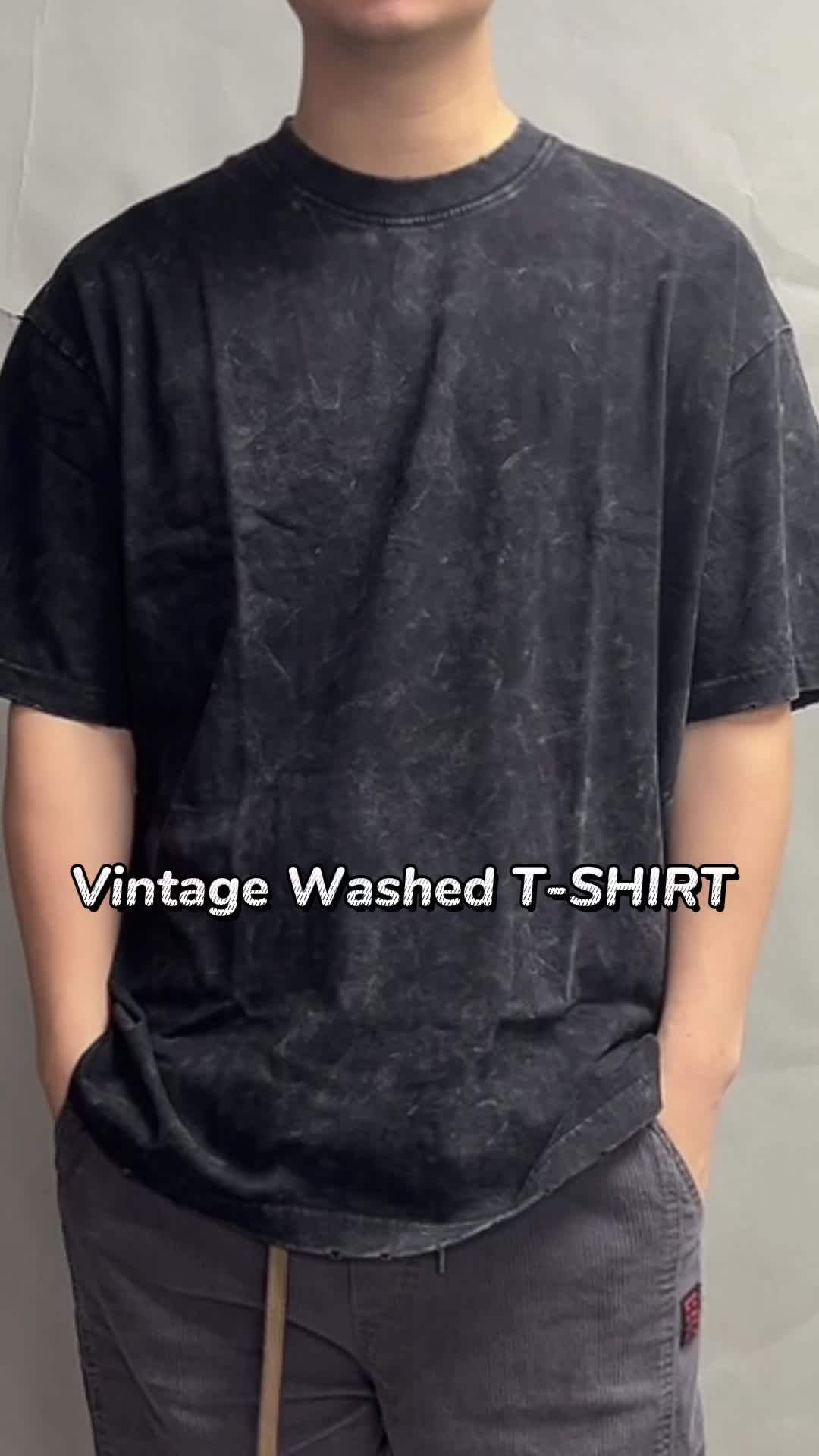 B26 Brand Tee Acid Wash Tshirt Oversized Man Pre Blank Tshirts Bio Heavy Cotton Shirt 260gsm