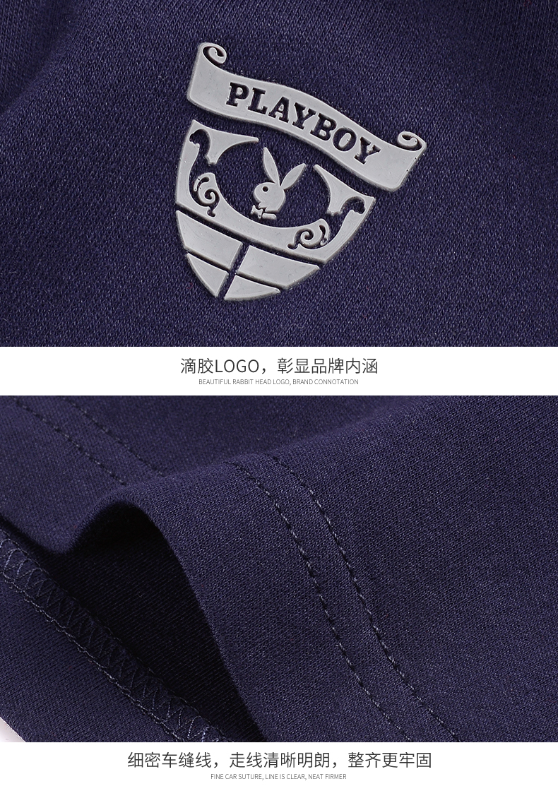 Playboy nam đồ lót cotton nhiệt V-cổ mùa thu quần áo mùa thu quần mỏng phần áo len cotton đồ bộ mặc nhà cao cấp hàn quốc