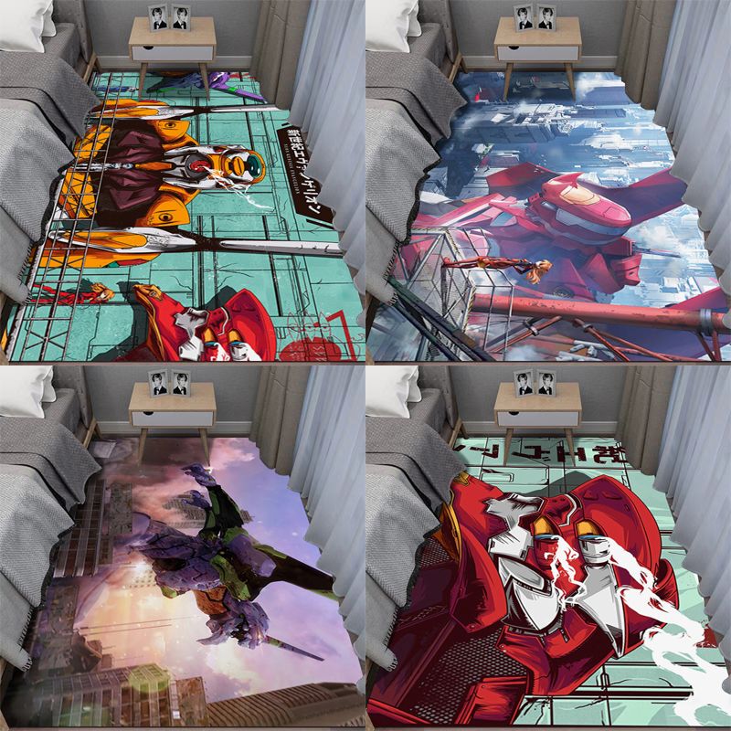 Neon Genesis Evangelion Large-Area Full Carpet Eva Floor Mat Bedroom Girl's Stain-Resistant Entry Door Bay Window Mat