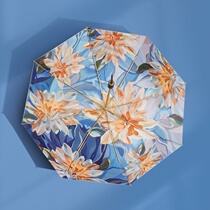 CK sun umbrella womens sunscreen double layer super UV protection Small portable automatic rain and rain dual-use parasol