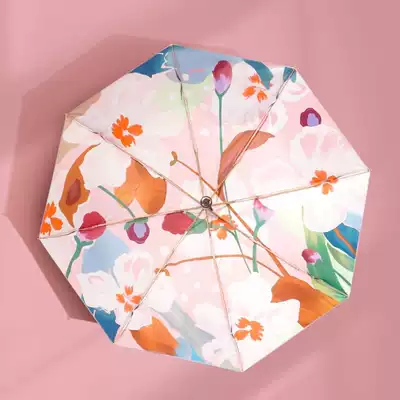 Japan CK parasol women's double-layer parasol sunscreen UV umbrella Forest retro simple rain and rain dual-use folding