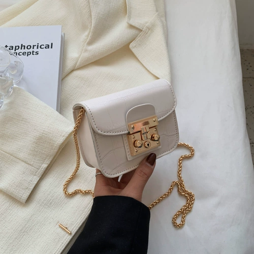 Демисезонная небольшая маленькая небольшая сумка, универсальная сумка через плечо, изысканная цепь, на цепочке