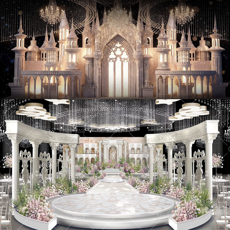 Wedding Foam Carving Castle Foam Sculpture Shopping Mall Rockery Props Eaves Roman Column Arch Banquet Hall Ceiling Decoration