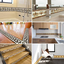 Living room floor decoration line floor tile paper waist line skirting line foot line waterproof tile paper