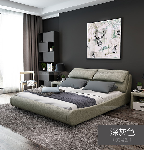 Giường vải hiện đại tối giản giường có thể tháo rời và có thể giặt được giường đôi 1,8 m lưu trữ giường mềm căn hộ nhỏ 1,5m giường chính - Giường giuong tang gia re