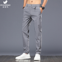 Rich Gui Bird High-end Business Western Pants Mens Summer Thin 100 Lap Straight Cylinder Free of hot Western Pants Men Casual Long Pants