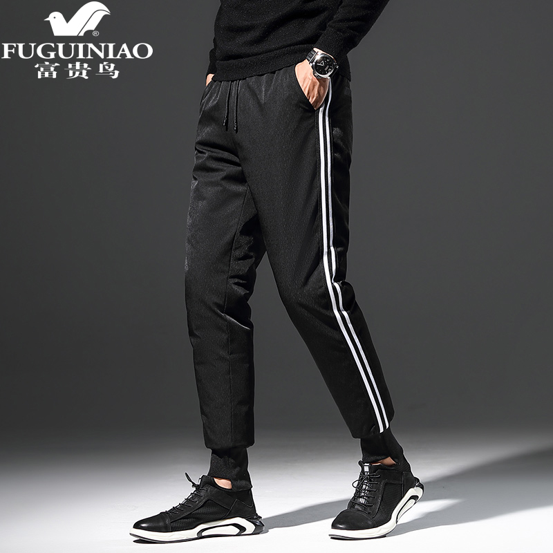 Fugui Bird Down Pants Men's Autumn Winter 2021 New Tide Sign Outside Wearing Thickened Anti-Chill Warm Casual Long Pants