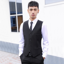 sccllo Chiguang suit vest men professional self-fitting horse clip business suit suit vest Black