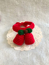  Pet handmade custom Christmas collar Cat Christmas bell hanging scarf Large dog Christmas bell collar
