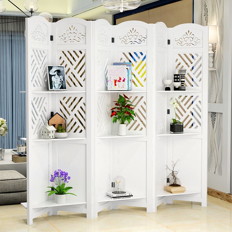 European-style screen partition folding simple modern entrance living room mobile folding screen simple hollow carving fashion bedroom