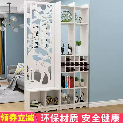 Screen partition Living room small apartment simple modern hollow room block brake entry door entrance Feng shui entrance cabinet white