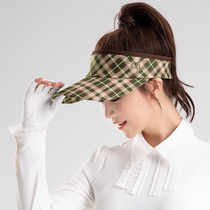 Womens golf hat fashion plaid empty top hat sun hat sun protection hat golf hat womens sports hat