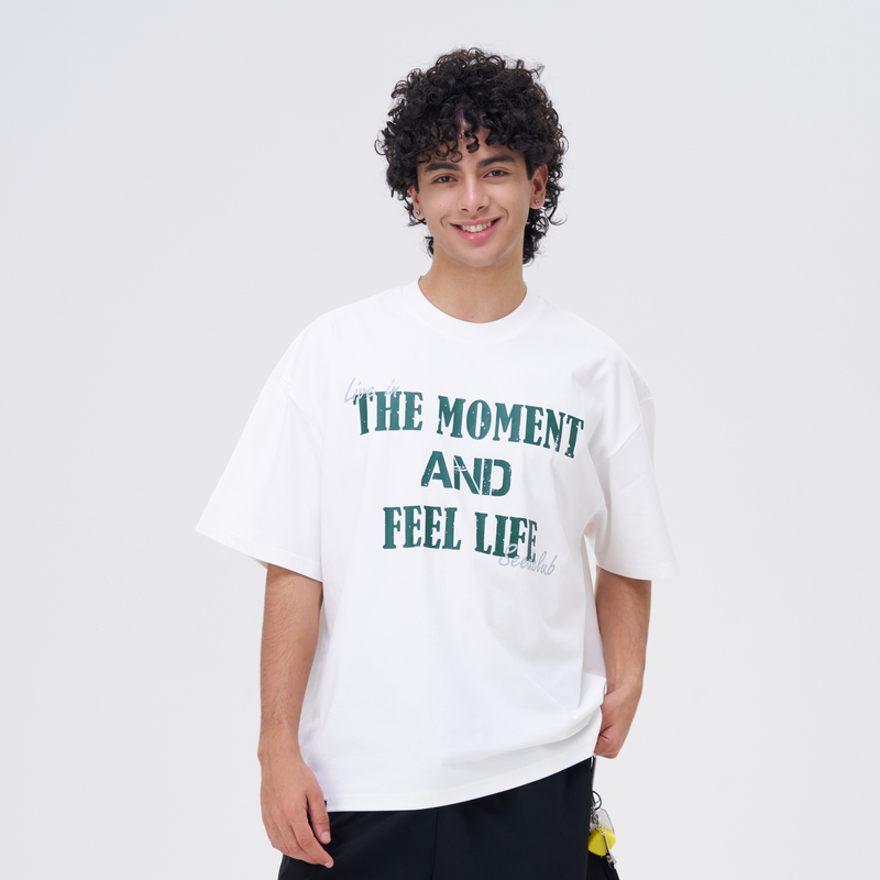 Seedclub Black Label (Slogan-Themed Kangxu Digital Print Short-Sleeve) 255G/M² Letter Print Short-Sleeve