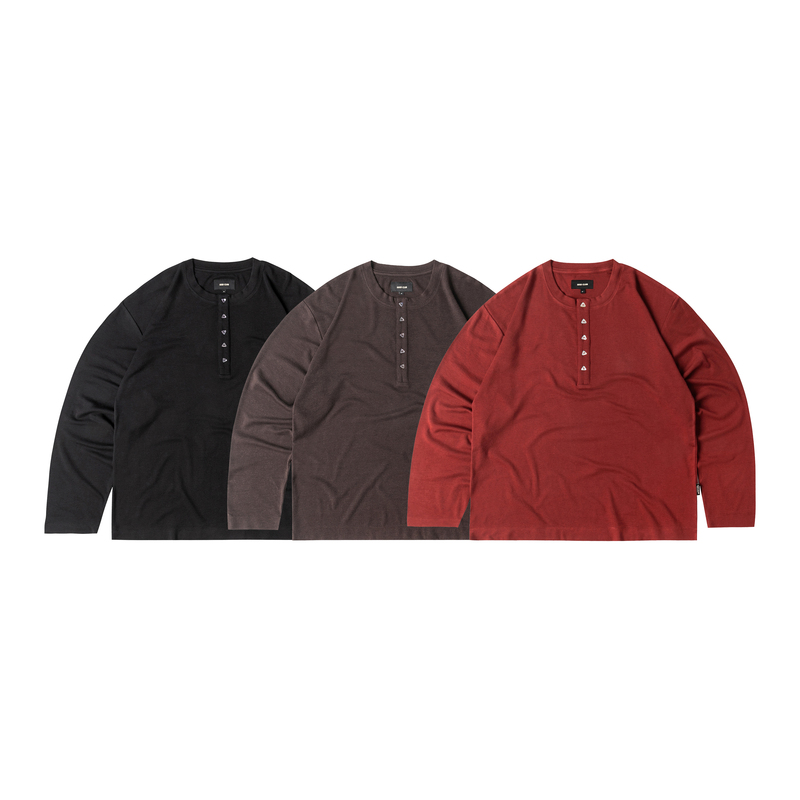 Seedclub 190 G/M² Wool Tencel Shell Five-Button Henry Collar Long-Sleeve Shirt