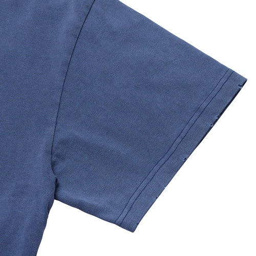 SeedClub21 двойная пряжа длинная бархатная хлопчатобумажная азета для окрашенной воды, старый разрушительный логотип почерка с коротким рукавом с коротким рукавом