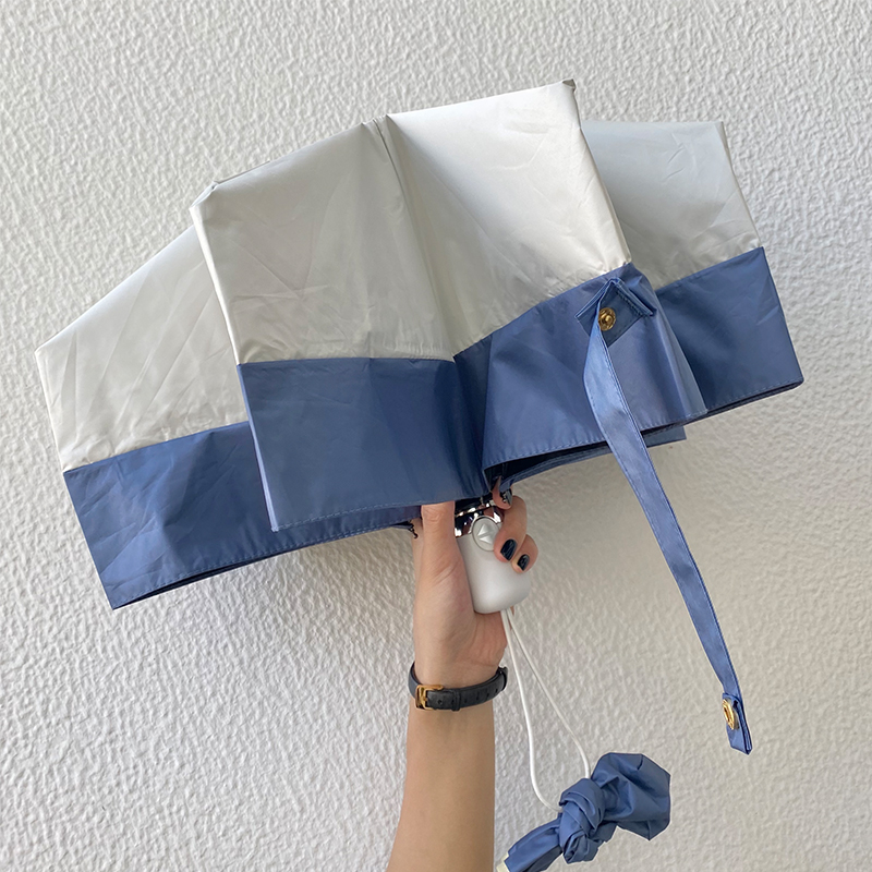 3fter minimalist wind sun umbrella folding umbrella ins wind vinyl automatic sunny umbrella male and female couple parasol