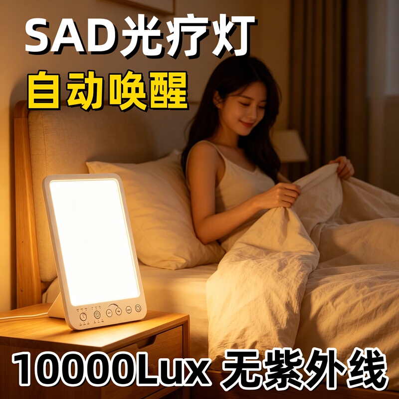Full-Spectrum 10,000 Lux Sad Light Therapy Lamp with Timed Wake-Up, No Ultraviolet Rays, Simulates Sunlight, Anti-Depression Lamp Full-Spectrum 10,000 Lux Sad Light Therapy Lamp with Timed Wake-Up, No Ultraviolet Rays, Simulates Sunlight, Anti-Depression Lamp