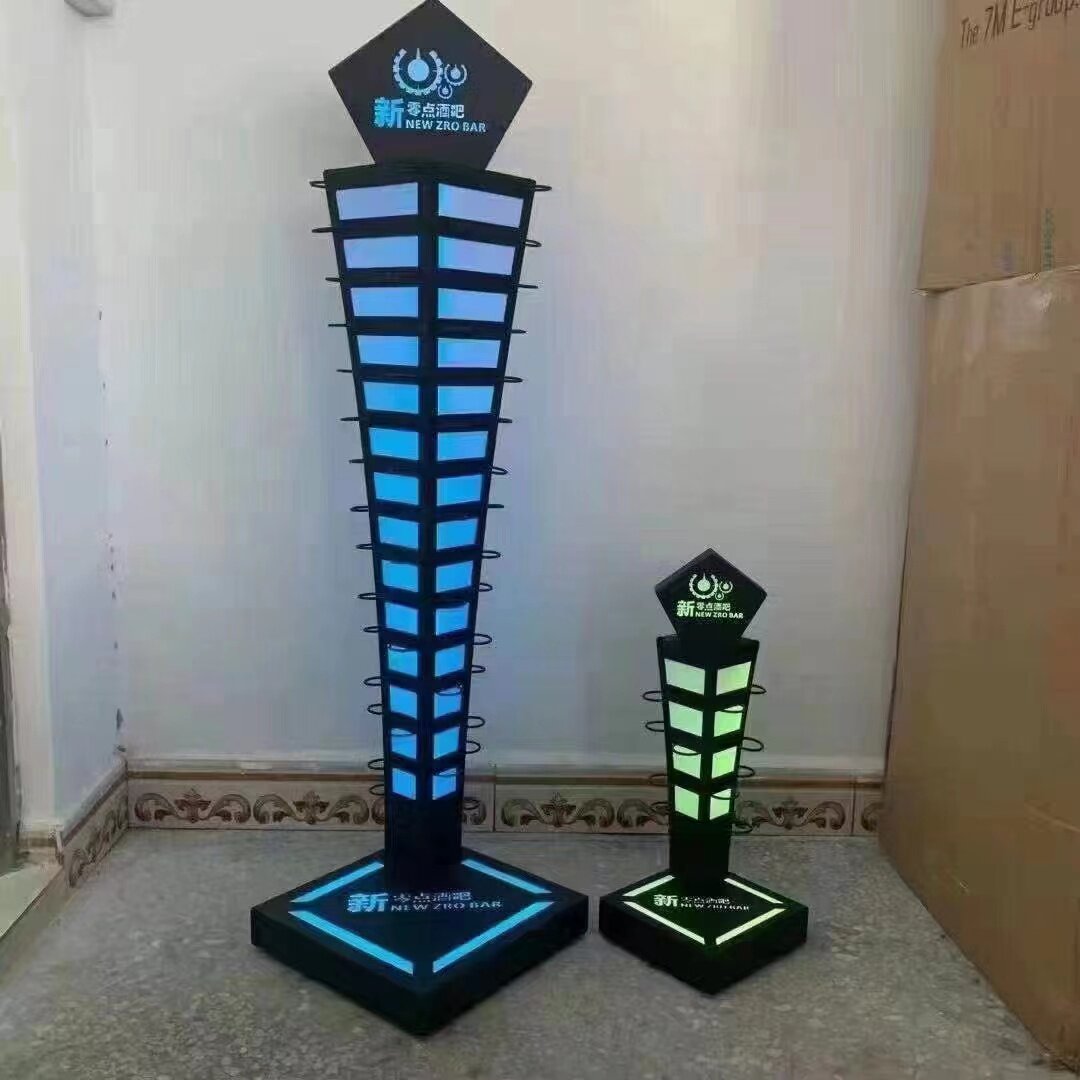 Bar light-emitting cocktail rack KTV creative cocktail glass rack bullet glass rack led bar light-emitting bartending wine rack