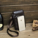 Сумка через плечо, небольшая сумка, мужская кожаная универсальная маленькая поясная сумка, из натуральной кожи, широкий экран