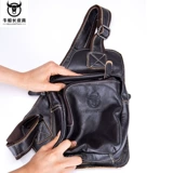 Кожаная универсальная нагрудная сумка, сумка на одно плечо, из натуральной кожи, воловья кожа