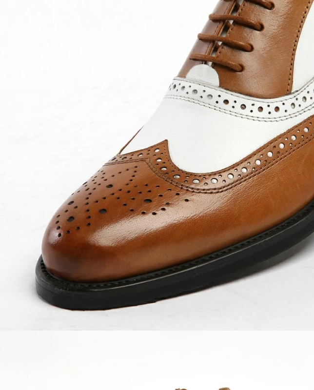 Phong cách Anh phong cách retro trâm cài giày da nam thấp cổ giày da thường phong cách Châu Âu - Giày thấp