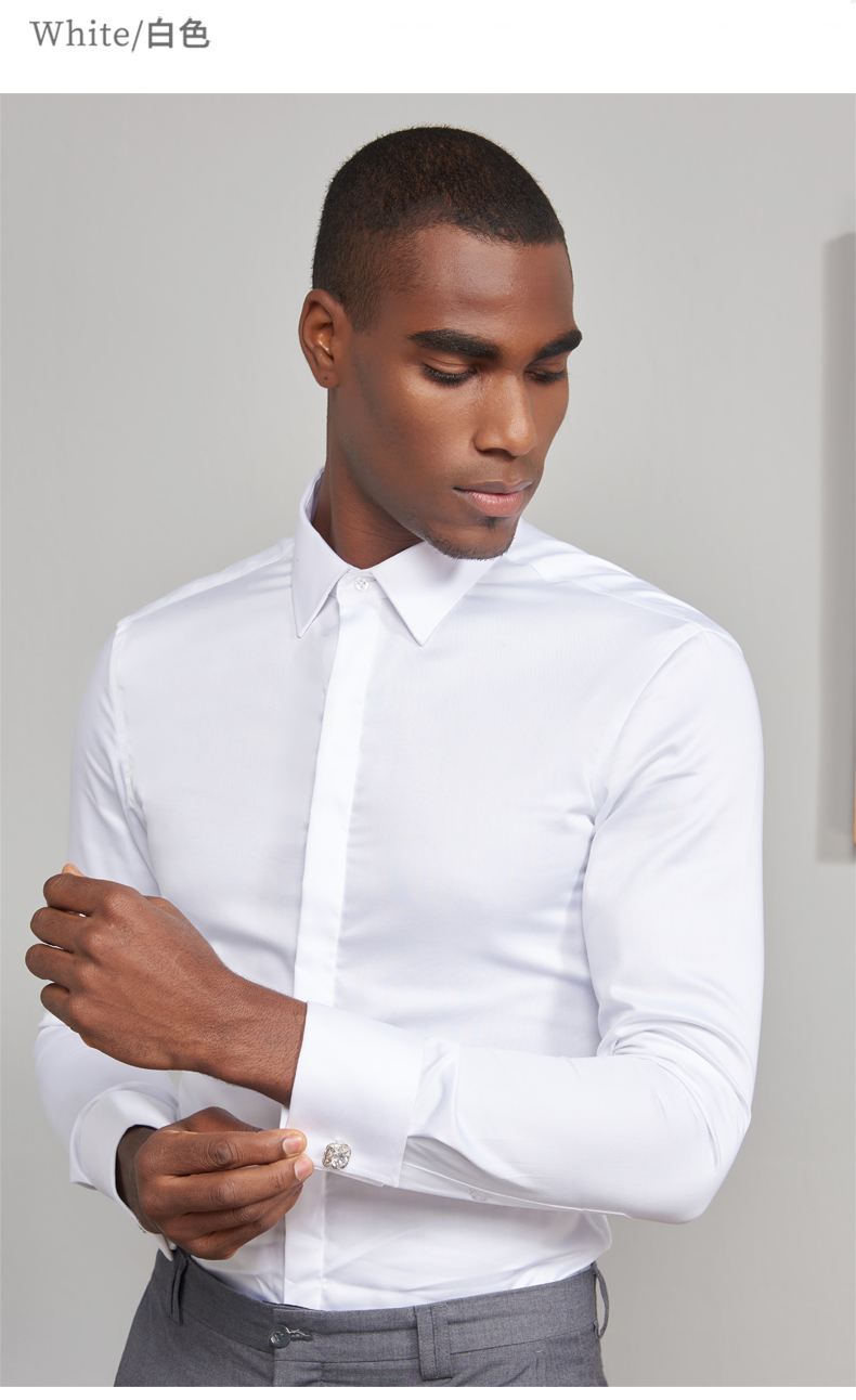 Áo sơ mi trắng nam dài tay cotton mềm mại miễn phí cửa tối nóng - Áo áo sơ mi họa tiết nam