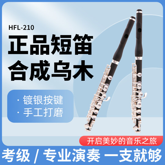 短笛乐器西洋合成乌木镀银海兹威纯乌木C调高音短笛初学专业演奏