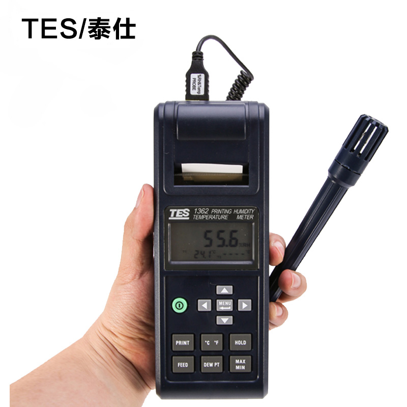 Taiwan's Tshie TES1362 temperature and humidity counting and humiture meter temperature and humidity recorder with printing function 
