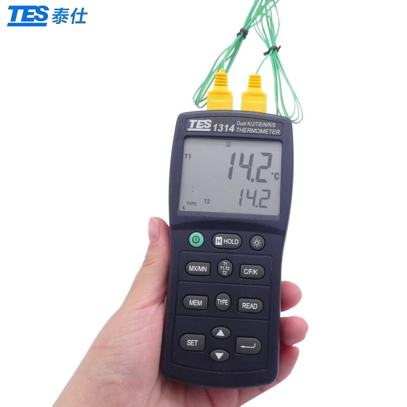 High precision digital temperature recorder for thermocouples thermometer of Taisee TES1314 temperature meter in Taiwan