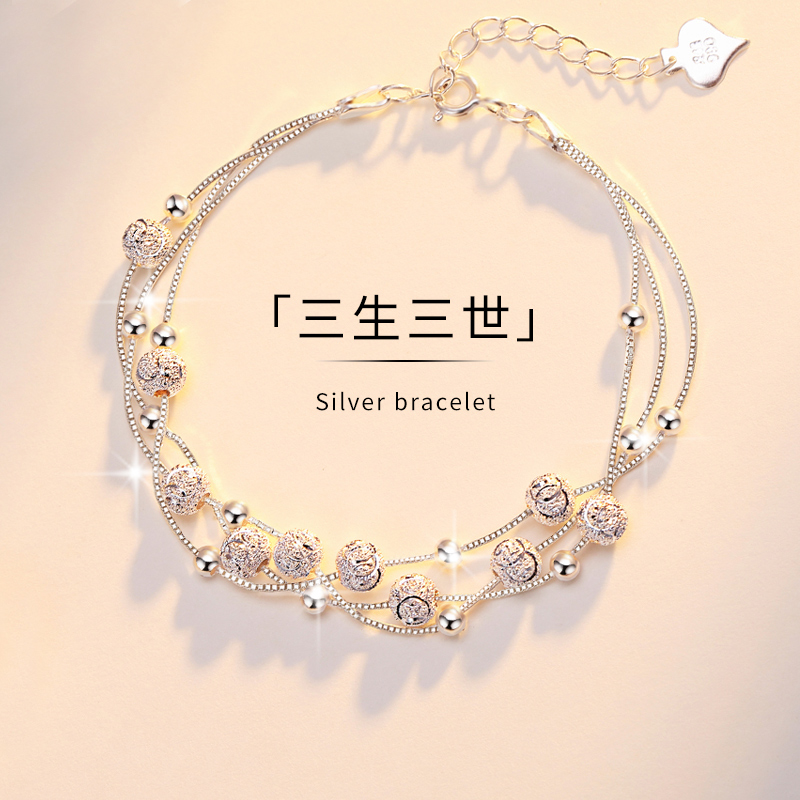 Sansheng Sanshi sterling silver handmade girls 2022 new ins niche design light luxury jewelry gift for girlfriend - Taobao