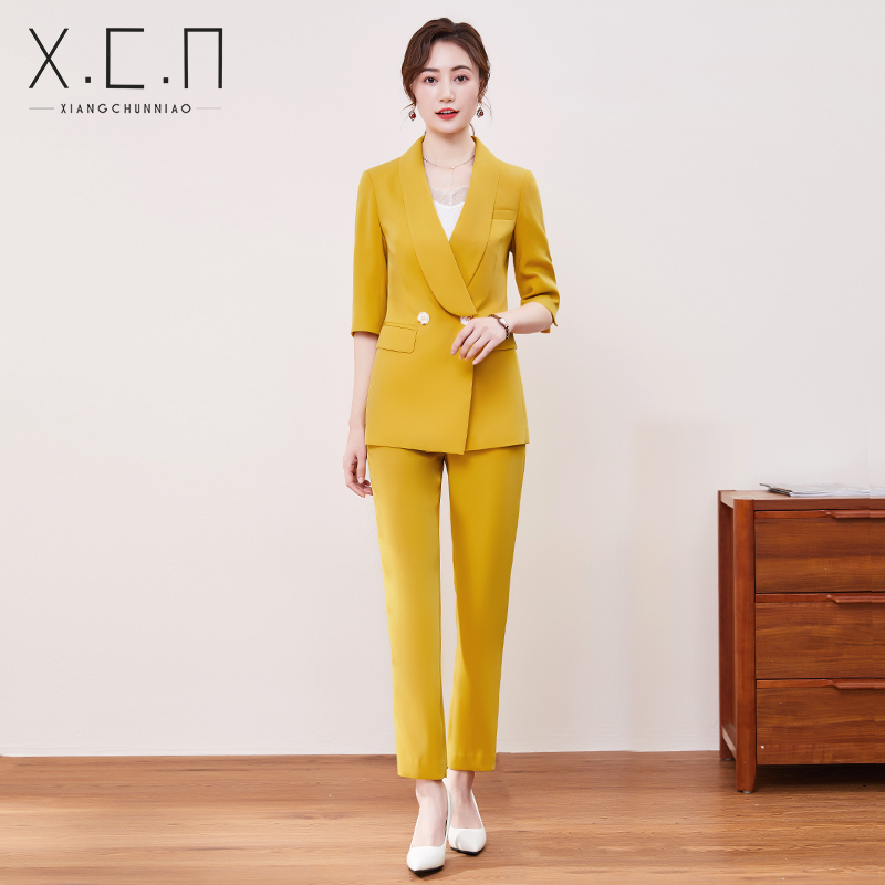 Auspicious spring bird 2022 summer new Korean fashion suits women's thin professional suits high-end formal suits