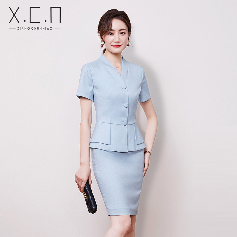 Xiang Chunbird Career Skirt Woman 2023 Summer New Korean version of thin section Official suit suit high-end Western suit suit 