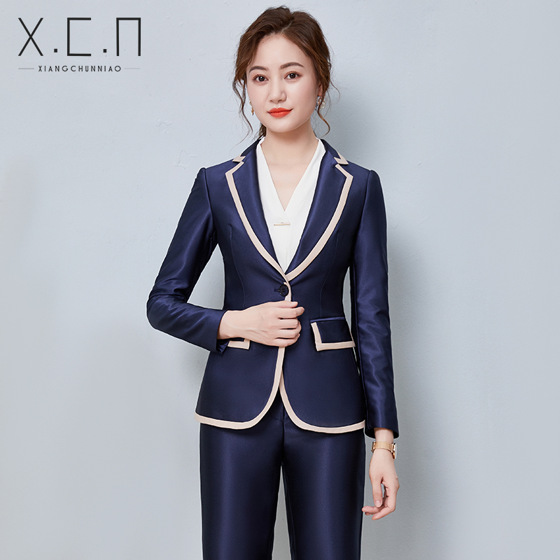 Xiang Chun Bird Suit Suit Women Spring New 2022 High-end Temperament Positive Dress Interview Host Professional Suit