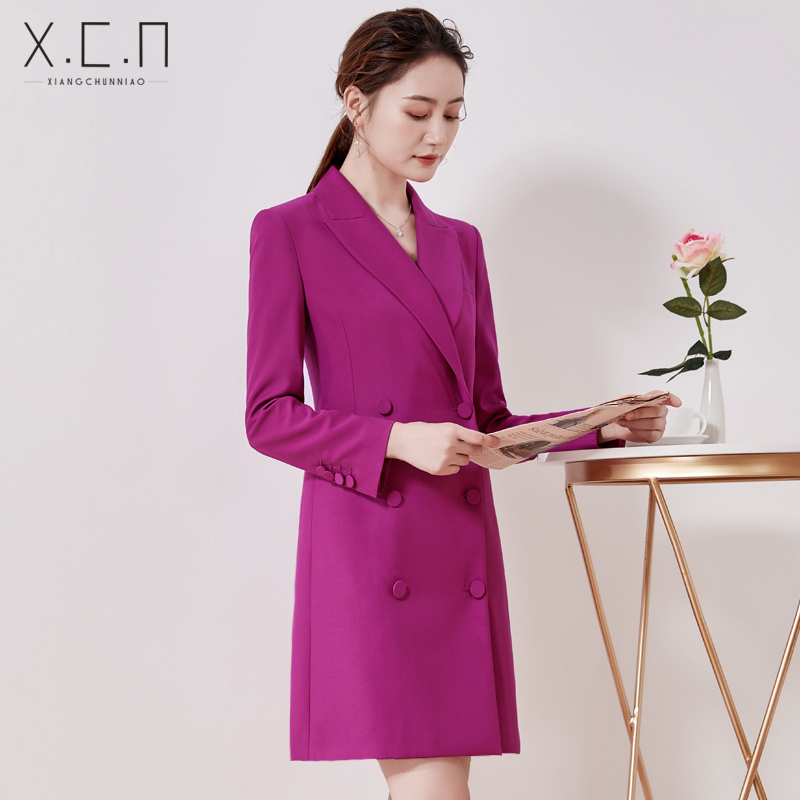 Xiang Chun Bird Suit Jacket Woman Medium Long Version 2022 Spring Summer New Small Balsamic Wind Up To Work Clothes Fashion Clothes Fashion