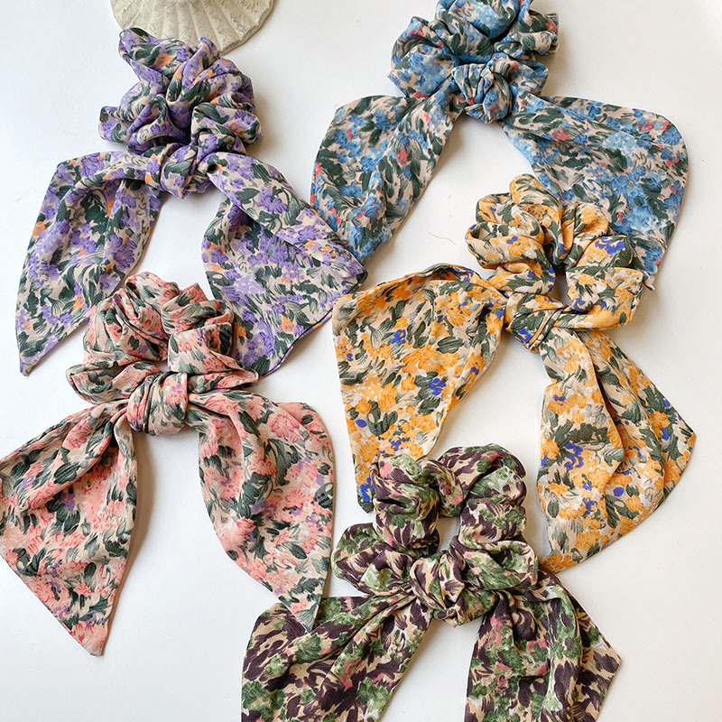 Women's Casual Simple Style Flower Cloth Printing Hair Tie display picture 1