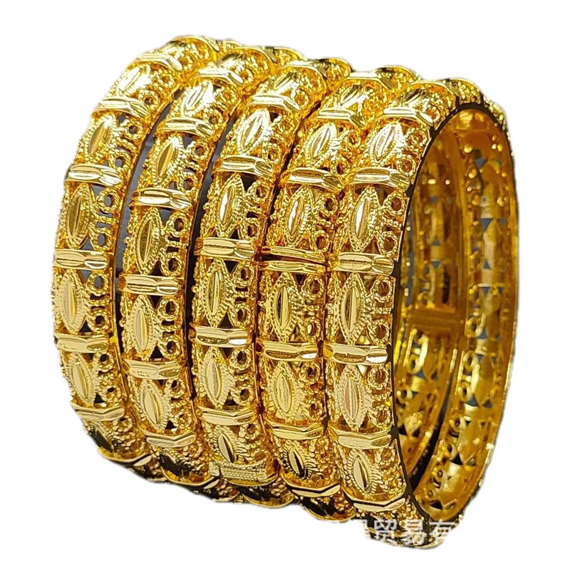 Cross-Border Vietnamese Sand Gold Bracelet African Indian Dubai Wedding Bridal Bracelet Flower Hollow Geometric Elements Cross-Border Vietnamese Sand Gold Bracelet African Indian Dubai Wedding Bridal Bracelet Flower Hollow Geometric Elements