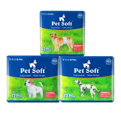 Petsoft Pet Taur брюки Бесплатная доставка мужская собака выделенная моча, одноразовая плюшевая золотая волоса вежливые подгузники