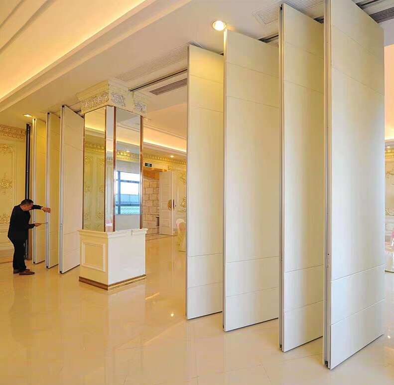 Hotel event partition banquet hall folding door hotel box mobile screen push-pull hanging wheel sound insulation partition wall