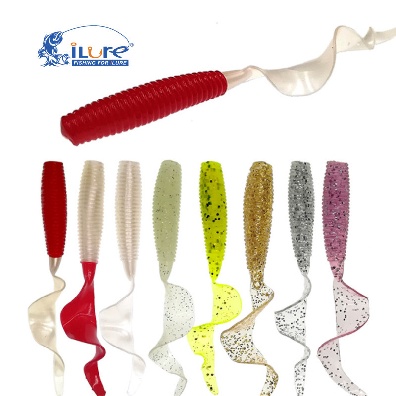 Explosive Fishing Roll Tail Lujah Soft Bait Soft Worm Roll Tail Maggot Teething Bass Fish Nighttime Bionic False Bait Road Subbait