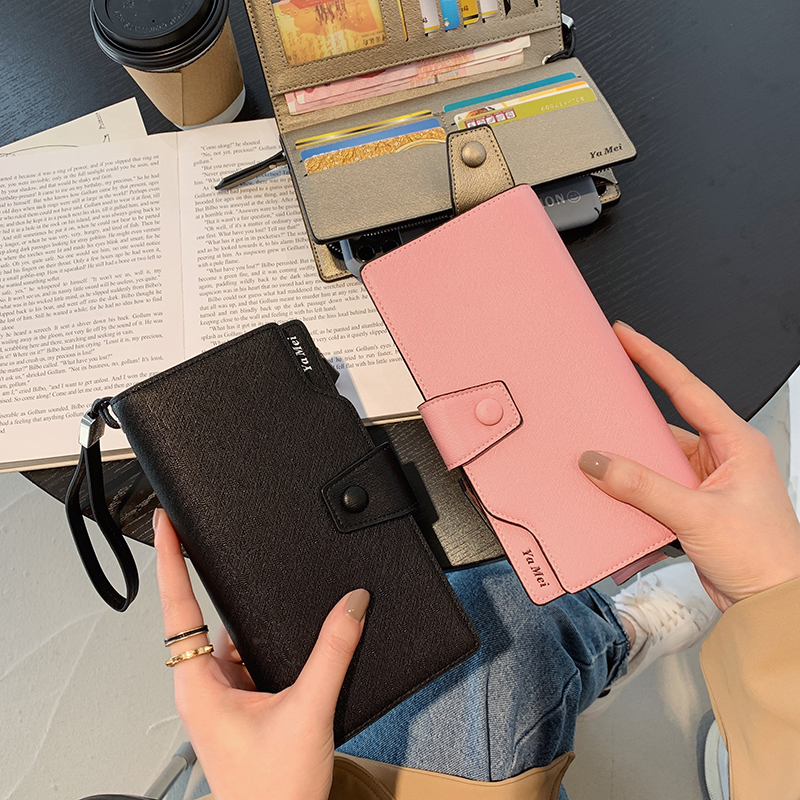 Lady Wallet Woman Long Version Hand Grab Bag 2021 New Minimalist Pull Chain Buckle Multifunction Zero Money Hand Bag Mobile Phone Bag