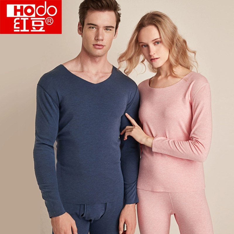 Red bean nhung liền mạch đồ lót cashmere của Đức vài người đàn ông dày vừa đàn bà lông cừu mùa thu quần mùa thu quần mỏng phù hợp với ấm - Phù hợp với nóng lên