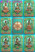 Finely Carved Plot Reliefs White Jade Sculpture Antique Six Characters True To Back Eight Patron Saints life Buddha The whole set of 8 Zhang 46 cards