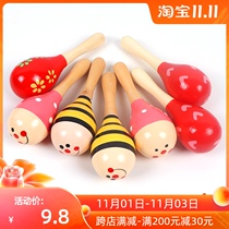 Red sand hammer grip training semi-Round hand bell kindergarten Orff percussion instrument hand bell newborn baby child