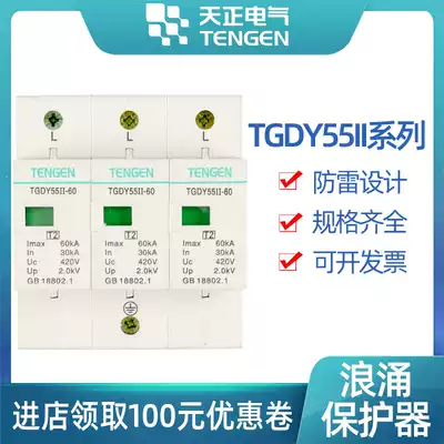 Tianzheng Electric surge protector TGDY55II Household surge lightning protection air switch 123P4P N6080ka