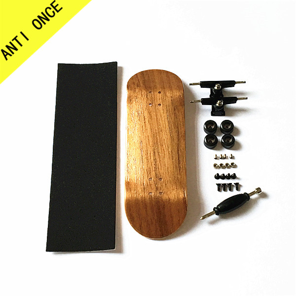 ANTI ONCE Professional Finger Skateboard Iron Knife Wood Leather Finger Skateboard Suit 32MM Wide Board 