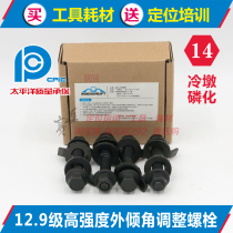 Cold pier phosphating eccentric screw bolt 14mm Mo Dian 12 class 9 four-wheel aligner camber adjustment accessories