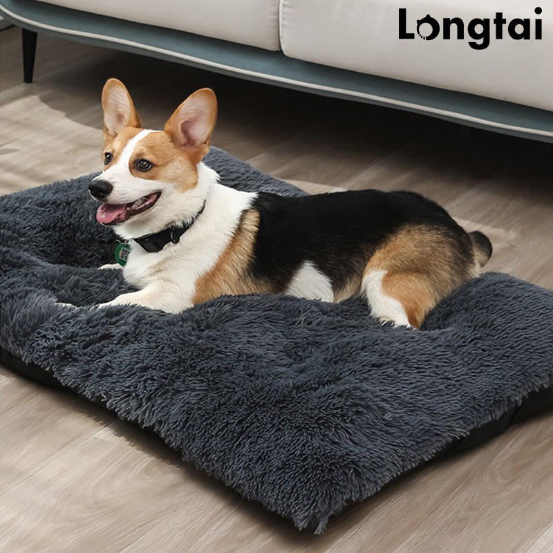 Pet Dog Kennel Kennel Sleeping Mat Long Plush Winter Warm Dog Bed Comfort Cat Blankets All Season Universal Supplies