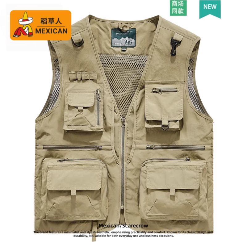 Trendy Scarecrow Brand Vest 2026 Summer New Men's Outdoor Multi-Pocket Vest Photography Vest Jacket